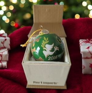 Peace Dove Glass Ornament Hand Painted Pier 1 2016